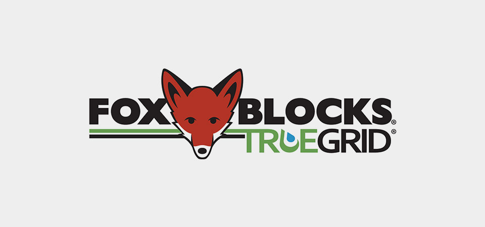Fox Blocks True Grid logo - Sustainable solutions for the next generation of building